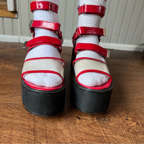 LAMODA Red and Black Platform Sandals - Picture 4 of 7